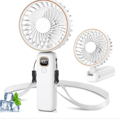 ventilador de mano con correa,varias velocidades.